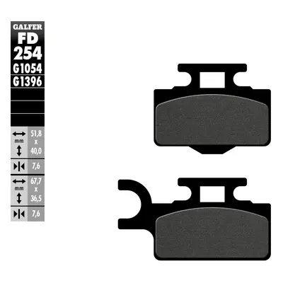 Brzdové destičky Galfer FD254G1054 (KH302) (GALFER brzdové destičky KH302 polokovové (KX65 předn