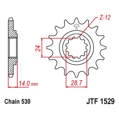 JT Sprockets ozubené kolo JTF1529.17 (207717JT) (Přední ozubené kolo JT Sprockets JTF1529.17)