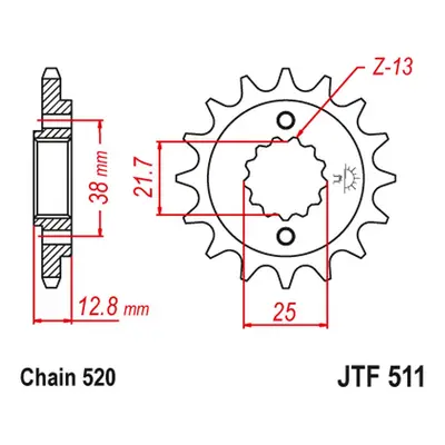 Řetězové kolo přední JT SPROCKETS JTF511.16 (51116JT) (JT řetězové kolo přední 511 16 (51116JT))