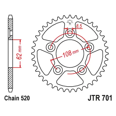 JT Sprockets rozeta JTR701.40 (71440JT) (Zadní ozubené kolo JT Sprockets JTR701.40)