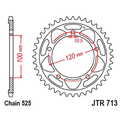 JT Sprockets rozeta JTR713.40 (444740JT) (Zadní ozubené kolo JT Sprockets JTR713.40)