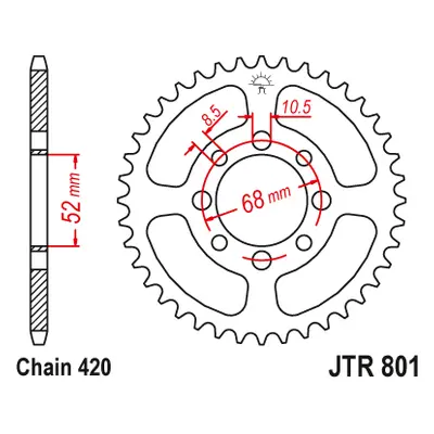 JT Sprockets rozeta JTR801.49 (80149JT) (Zadní ozubené kolo JT Sprockets JTR801.49)