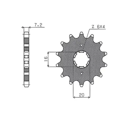 Řetězové kolo přední SUNSTAR SUN20614 (JTF1263.14, 26314JT) (SUNSTAR řetězové kolo přední 263 14