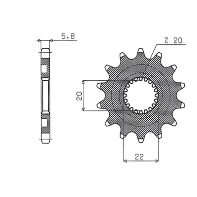 Řetězové kolo přední SUNSTAR SUN38812 (JTF1590.12, 210312JT) (SUNSTAR řetězové kolo přední 2103 