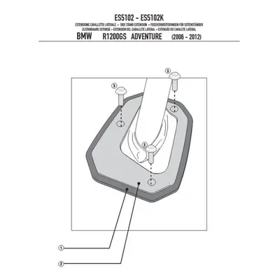 Prodloužení bočního stojanu KAPPA ES5102K (KAPPA prodloužení bočního stojanu BMW R 1200GS ADVENT