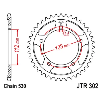 JT Sprockets rozeta JTR302.39 (SC54, 40839JT) (Zadní ozubené kolo JT Sprockets JTR302.39)