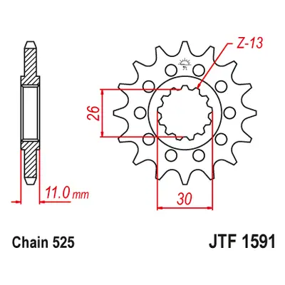 Ozubené kolo přední JT SPROCKETS JTF1591.15RB (209115JTRB) (JT ozubené kolo přední 2091 15 s gum