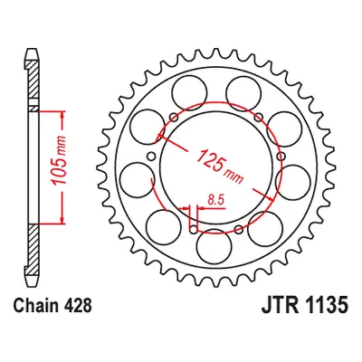 JT Sprockets rozeta JTR1135.62 (Zadní ozubené kolo JT Sprockets JTR1135.62)