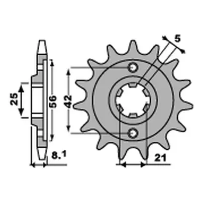 Řetězové kolo přední PBR 581 13 18NC (JTF575.13, STD.-1) (PBR řetězové kolo přední 581 13 18NC (