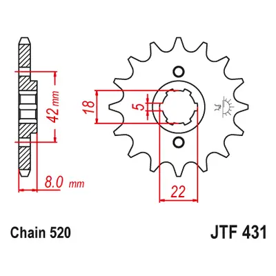 JT Sprockets ozubené kolo JTF431.11 (43111JT) (Přední ozubené kolo JT Sprockets JTF431.11)