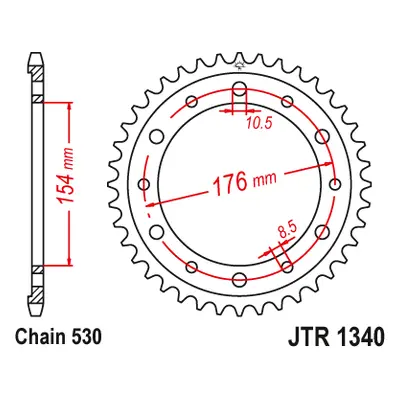 JT Sprockets rozeta JTR1340.44 (443444JT) (Zadní ozubené kolo JT Sprockets JTR1340.44)