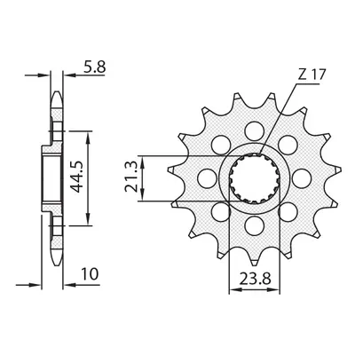 Ozubené kolo přední SUNSTAR SUN3A313 (JTF1441.13, 213313JT) (SUNSTAR ozubené kolo přední 2133 13