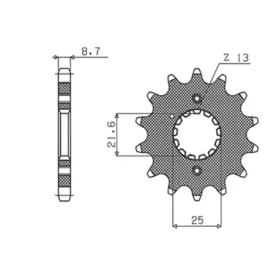 Ozubené kolo přední SUNSTAR SUN51118 (JTF513.18, 51318JT) (SUNSTAR ozubené kolo přední 513 18 (J