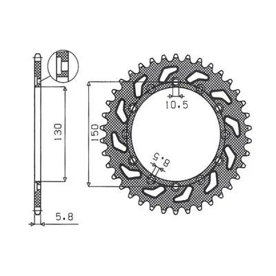 Rozeta SUNSTAR SUN1-3612-53 (JTR245/2.53, JTR245/3.53, 24553JT) (SUNSTAR rozeta 236 53 / 245 53 