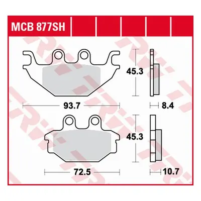 Brzdové destičky TRW LUCAS MCB877SH (KH377) (TRW LUCAS ZF brzdové destičky KH377 sintrované STRE