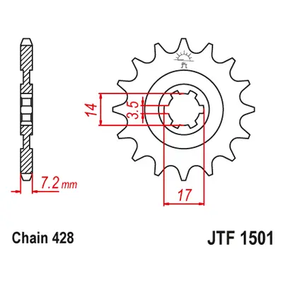 JT Sprockets ozubené kolo JTF1501.13 (205413JT) (Přední ozubené kolo JT Sprockets JTF1501.13)