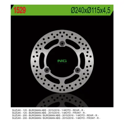 Brzdový kotouč NG Brakes NG1529 (NG brzdový kotouč přední/zadní SUZUKI BURGMAN 125/200 15-16 (24