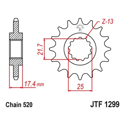 Ozubené kolo přední JT SPROCKETS JTF1299.14 (JT ozubené kolo přední)