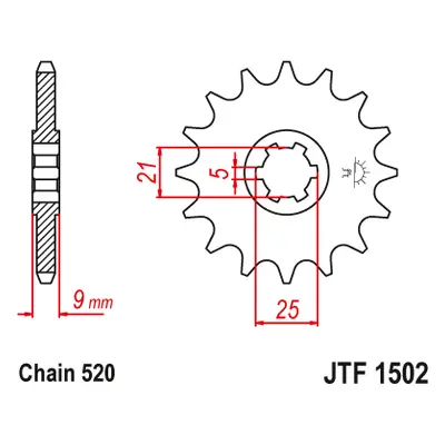 JT Sprockets ozubené kolo JTF1502.13 (56913JT) (Přední ozubené kolo JT Sprockets JTF1502.13)