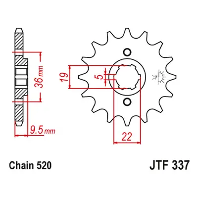 Ozubené kolo přední JT SPROCKETS JTF337.12 (33712JT) (JT ozubené kolo přední 337 12 (33712JT))