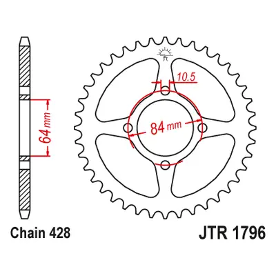 JT Sprockets rozeta JTR1796.51 (446751JT) (Zadní ozubené kolo JT Sprockets JTR1796.51)