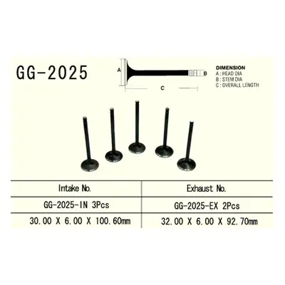 Sací ventil VESRAH GG-2025-IN (VESRAH sací ventil YAMAHA YFM 660 GRIZZLY/RAPTOR/RHINO 01-08, XTZ