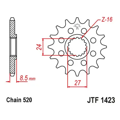 Ozubené kolo přední JT SPROCKETS JTF1423.16 (219216JT) (JT ozubené kolo přední 2192 16 (219216JT