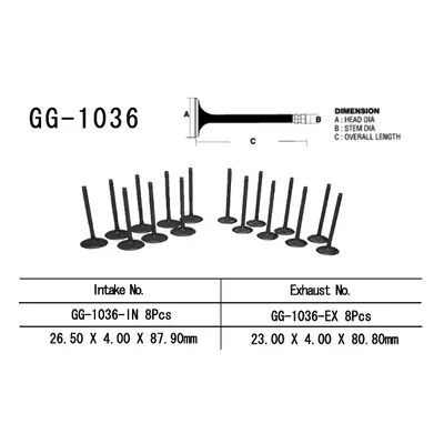 Sací ventil VESRAH GG-1036-IN (VESRAH sací ventil HONDA CBR 600 F4 99-06 (14711-MBW-000) (1 kus)