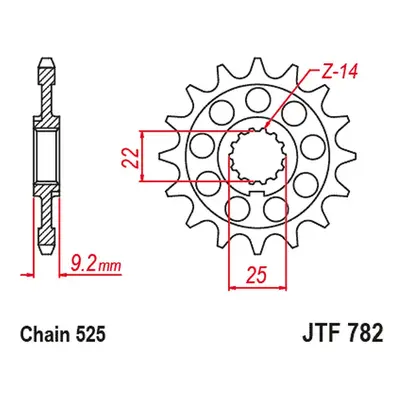 Řetězové kolo přední JT SPROCKETS JTF782.16 (212916JT, 210186090000) (JT řetězové kolo přední 21