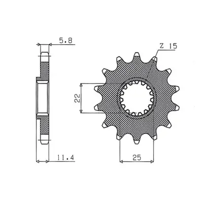 Ozubené kolo přední SUNSTAR SUN36016 (JTF1902.16, 125216JT) (SUNSTAR ozubené kolo přední 1252 16