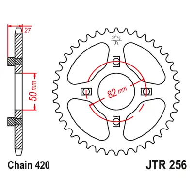 JT Sprockets rozeta JTR256.40 (26140JT) (Zadní ozubené kolo JT Sprockets JTR256.40)