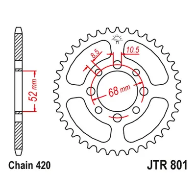 Rozeta JT SPROCKETS JTR801.53 (80153JT) (JT rozeta 801 53 (80153JT))