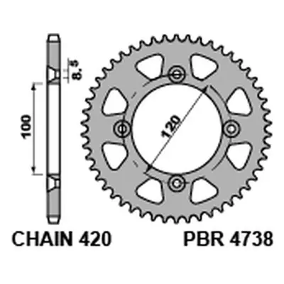 PBR rozeta 4686 38 C45 (Zadní ozubené kolo PBR 4686 38 C45)