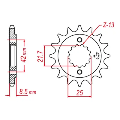 Ozubené kolo přední GROSSKOPF 52516G (JTF512.16) (GROSSKOPF ozubené kolo přední 525 16 KAWASKI G