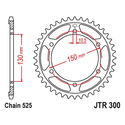 JT rozeta 300 49 HONDA XRV 650 AFRICA TWIN 88-92, XLV AFRICA TWIN 88-92, TRANSALP (30049JT) (řet