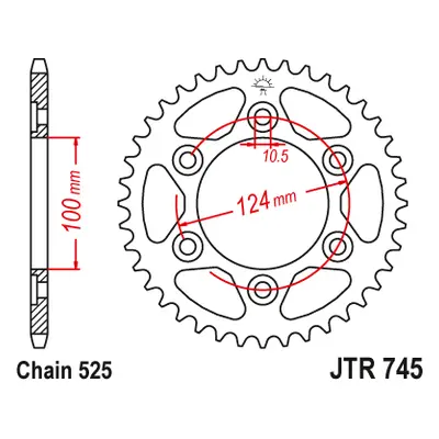 JT Sprockets rozeta JTR745.43 (436643JT) (Zadní ozubené kolo JT Sprockets JTR745.43)