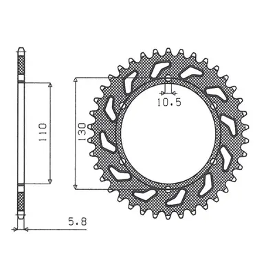 Rozeta SUNSTAR SUN1-3471-42 (97-06, JTR486.42, 50442JT) (SUNSTAR rozeta 504 42 (97-06) (JTR486.4