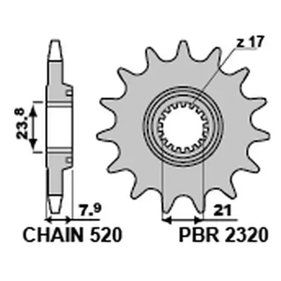PBR ozubené kolo 2320 13 18NC (23201318NC) (Přední ozubené kolo PBR 23201318NC)
