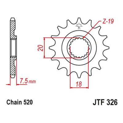 Ozubené kolo přední JT SPROCKETS JTF326.14 (34014JT) (JT ozubené kolo přední 340 14 (34014JT))