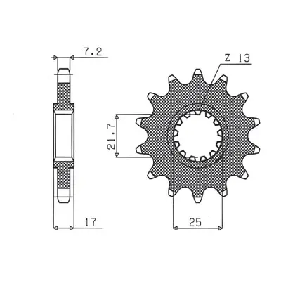 Ozubené kolo přední SUNSTAR SUN40815 (JTF297.15, 204115JT) (SUNSTAR ozubené kolo přední 2041 15 