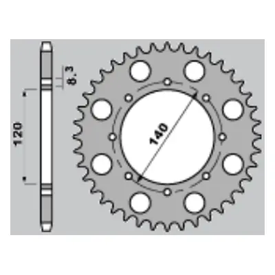 CHT rozeta 491 44 (A4150487440) KAWASAKI KLR650, KLE 500 ,KLX 650 (CHT rozeta 491 44 (A415048744