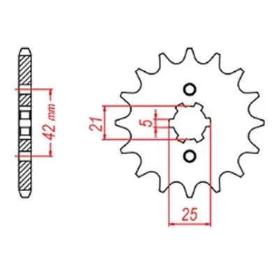 Ozubené kolo přední MTX 10-103-14 (JTF1309.14) (MTX PARTS ozubené kolo přední 350 14 (JTF1309.14