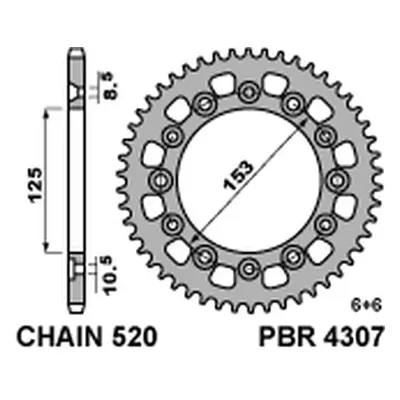 PBR rozeta 4307 39 C45 (430739C45) (Zadní ozubené kolo PBR 430739C45)