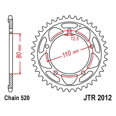 JT Sprockets rozeta JTR2012.42 (435042JT) (Zadní ozubené kolo JT Sprockets JTR2012.42)