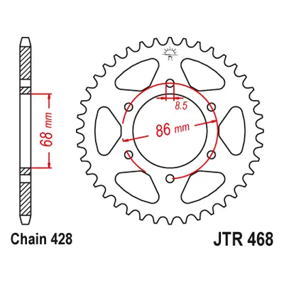 JT Sprockets rozeta JTR468.46 (46846JT) (Zadní ozubené kolo JT Sprockets JTR468.46)