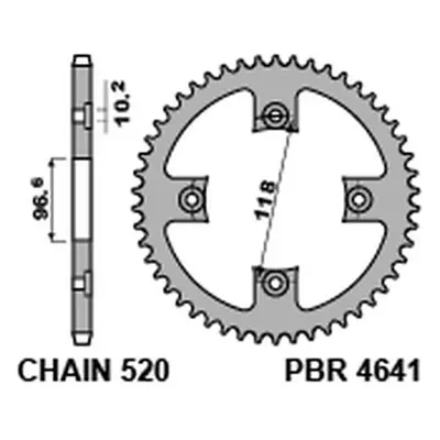 PBR rozeta 4641 42 C45 (Zadní ozubené kolo PBR 4641 42 C45)