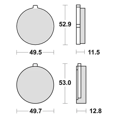 TRW ZF brzdové destičky KH38 organické SUZUKI GS 500 78-79, GS 550 77-81, GS 1000 78-80, přední 