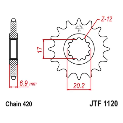 Ozubené kolo přední JT SPROCKETS JTF1120.15 (JTF1120,15) (JT ozubené kolo přední 600M15 AM6 (JTF