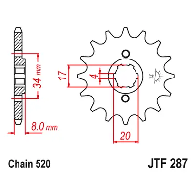 JT Sprockets ozubené kolo JTF287.13 (26713JT) (Přední ozubené kolo JT Sprockets JTF287.13)