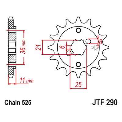 JT Sprockets ozubené kolo JTF290.14 (29014JT, -1) (Přední ozubené kolo JT Sprockets JTF290.14)